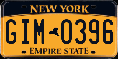 NY license plate GIM0396