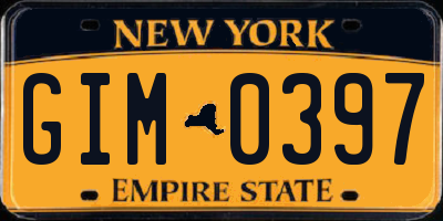 NY license plate GIM0397