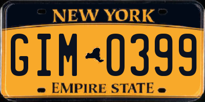 NY license plate GIM0399