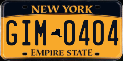 NY license plate GIM0404