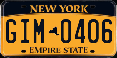 NY license plate GIM0406