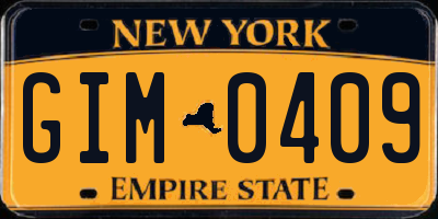 NY license plate GIM0409