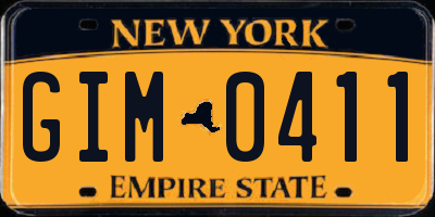 NY license plate GIM0411