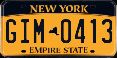NY license plate GIM0413