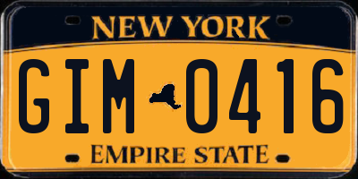 NY license plate GIM0416