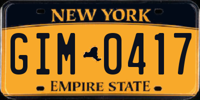 NY license plate GIM0417