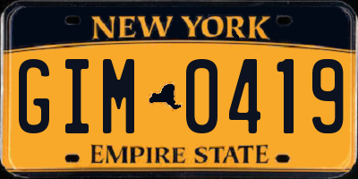 NY license plate GIM0419