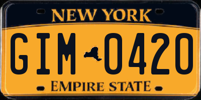 NY license plate GIM0420