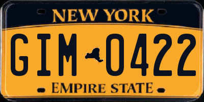 NY license plate GIM0422