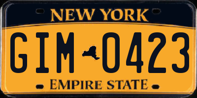 NY license plate GIM0423