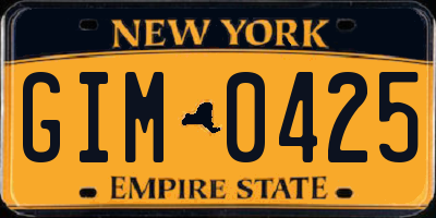 NY license plate GIM0425