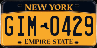 NY license plate GIM0429