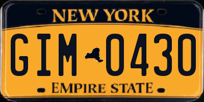 NY license plate GIM0430