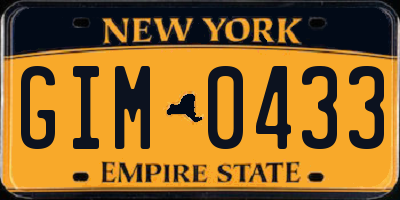 NY license plate GIM0433