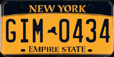 NY license plate GIM0434