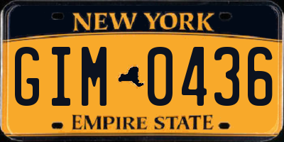 NY license plate GIM0436