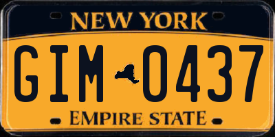 NY license plate GIM0437