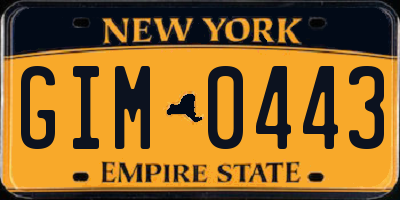 NY license plate GIM0443