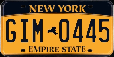 NY license plate GIM0445
