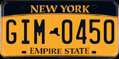NY license plate GIM0450