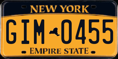 NY license plate GIM0455