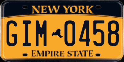 NY license plate GIM0458