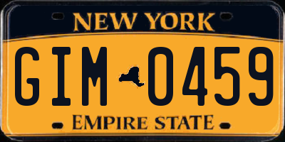 NY license plate GIM0459