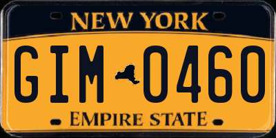 NY license plate GIM0460