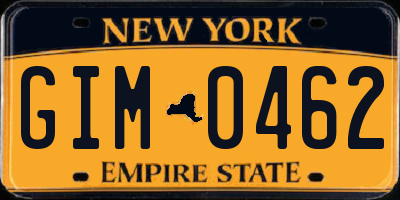 NY license plate GIM0462