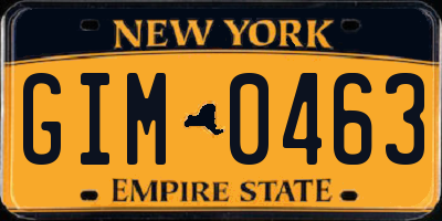 NY license plate GIM0463