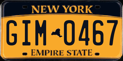 NY license plate GIM0467