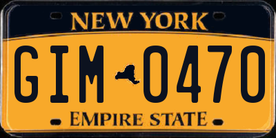 NY license plate GIM0470