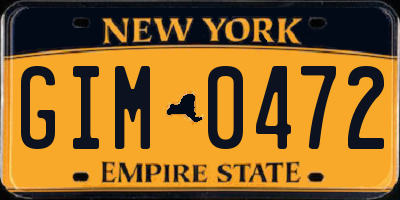 NY license plate GIM0472