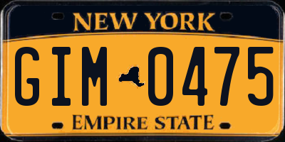 NY license plate GIM0475