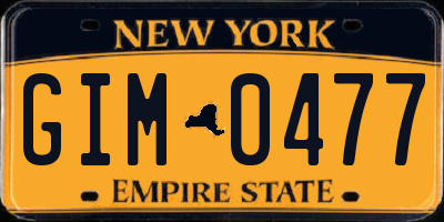 NY license plate GIM0477