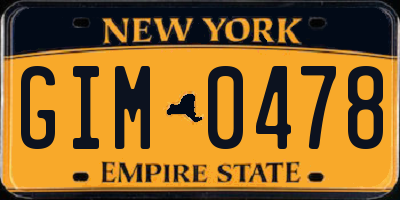 NY license plate GIM0478