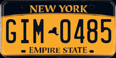 NY license plate GIM0485