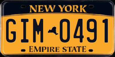 NY license plate GIM0491