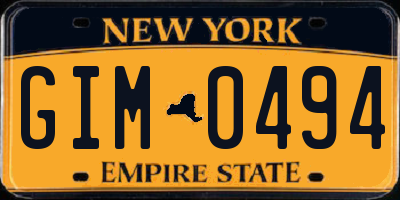 NY license plate GIM0494