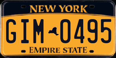 NY license plate GIM0495