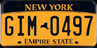 NY license plate GIM0497