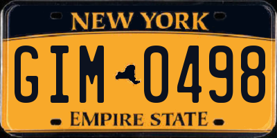 NY license plate GIM0498