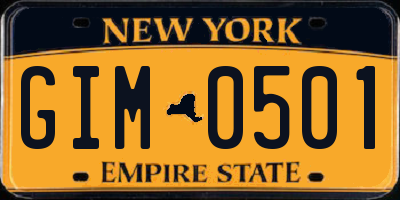 NY license plate GIM0501
