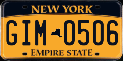 NY license plate GIM0506