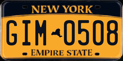 NY license plate GIM0508