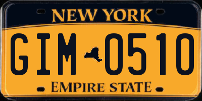 NY license plate GIM0510