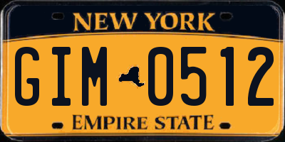 NY license plate GIM0512