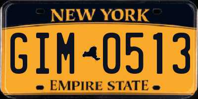 NY license plate GIM0513