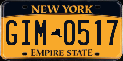NY license plate GIM0517
