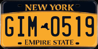 NY license plate GIM0519